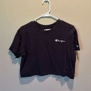 cropped black champion boxy tee